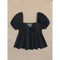 code new arrival original  women's elegance puff sleeve v neck shirt
