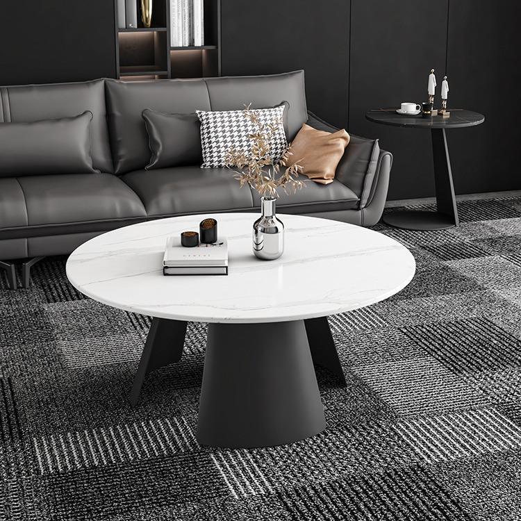Rock slab coffee table round modern living room creative designer accessible luxury side table small apartment balcony casual italian tea table