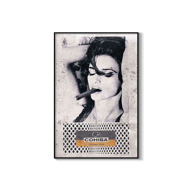 Bar decorative painting industrial style retro beautiful woman ktv box dance hall clear bar background wall painting creative painting