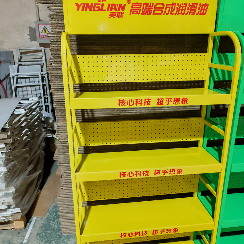 Oil Shelf Display Rack Lubricating Oil Paint Sealant Product Display Rack Supermarket Beverage Multi-layer Storage Small Shelf
