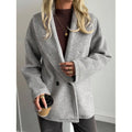 fashion  fall and winter new arrivalretro lapel loosecasualthickenedheattechwoolenoutwear for women