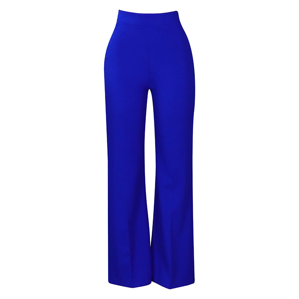 D359 european and american clothing   new fashion elegant elastic waist casual plus size wide leg pants african style trousers