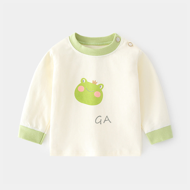 Babylon baby autumn clothes pure cotton printingintimatespulloverbaby cotton cartoonkidsspring & fall bottomschildren's clothing shoulder