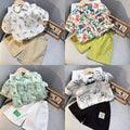 Boys' short-sleeve summer outfit set -  new korean style kids' shirt, stylish baby summer fashion two-piece set