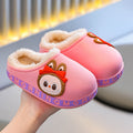 Kids cotton slippers winter indoor girl baby non-slipthickenedheattechcute boy's fur cotton shoes