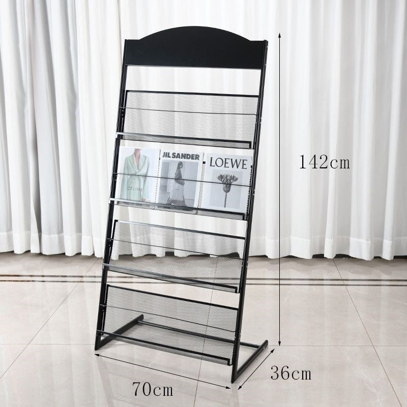 Floor magazine rack, newspaper rack, book rack, display rack, promotional material rack, single page rack, storage rack