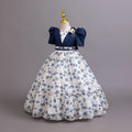 Export ready-made kids dress chiffon floral princess dress little girl model catwalk dress kids dress