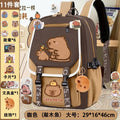 Horizontal zipper brown wooden fish large size (single school bag)