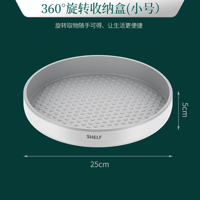 Kitchen round finishing storage box large capacity rotating storage household countertop non-slip multi-functional storage box wholesale