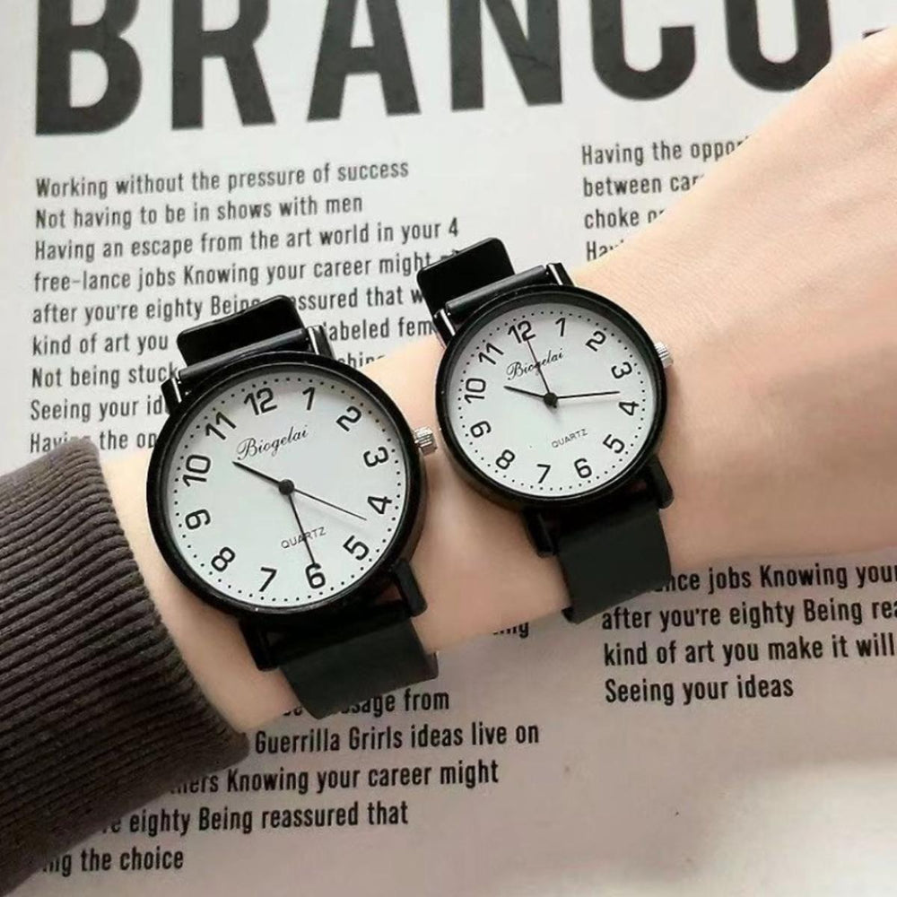 Silent quartz watch for civil service exams - suitable for students, men, and women - official exam approved, leather strap, no ticking sound