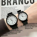 Silent quartz watch for civil service exams - suitable for students, men, and women - official exam approved, leather strap, no ticking sound