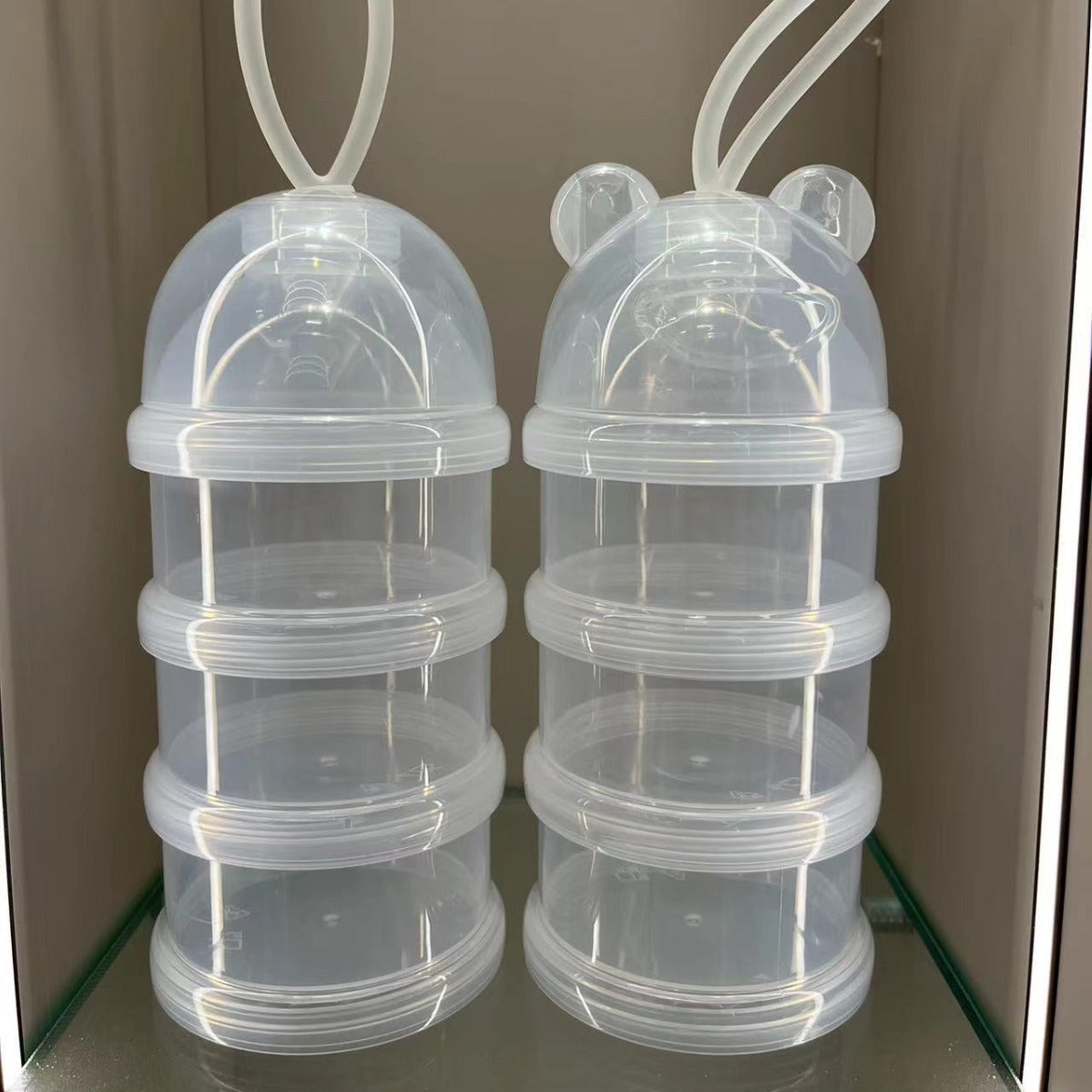 Baby milk powder box out portable transparent multi-layer milk powder grid Baby milk powder independent packing box Maternal and infant products