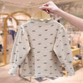 【dropshipping】 girls' autumn/winter new bowknot warm top base layer infant thickened half turtleneck