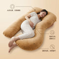 B-shape pregnancy pillow for side sleepers - adult sleep pillow supports back, legs, belly, and waist - multifunctional pregnancy pillow
