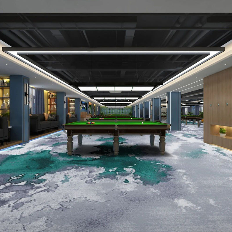 Custom billiard hall carpet - full coverage, printed design, large area, hotel & commercial billiard room nylon fire-retardant b1 carpet