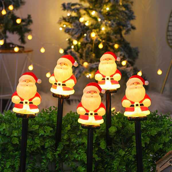Cross-border new Christmas floor lamp gingerbread man outdoor courtyard lawn decoration lamp Christmas solar floor lamp