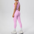 European and american new cloud-like compression yoga set - shockproof, quick-drying, beautiful back design - outdoor leisure running fitness apparel