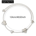 Wholesale metal waist chain - european & american cross-border accessories - women's punk metal style - unique heart design body chain belt