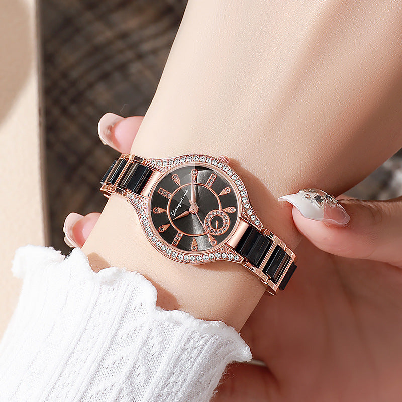 2025 year of the snake: hot women's fashion pieces are here! alloy ceramic quartz watches with stainless steel bands - wholesale