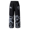 kidsjeans black stylishprinting veneer loose pants elastic pants american girlstraight-leg pants