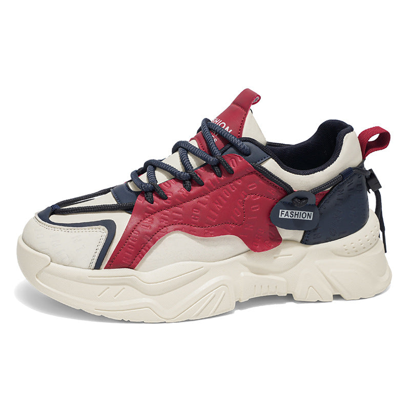Dad shoes men's shoes 2026 spring new breathable trendy shoes men's trendyeasiest for matchthick sole heightened casual sports shoes