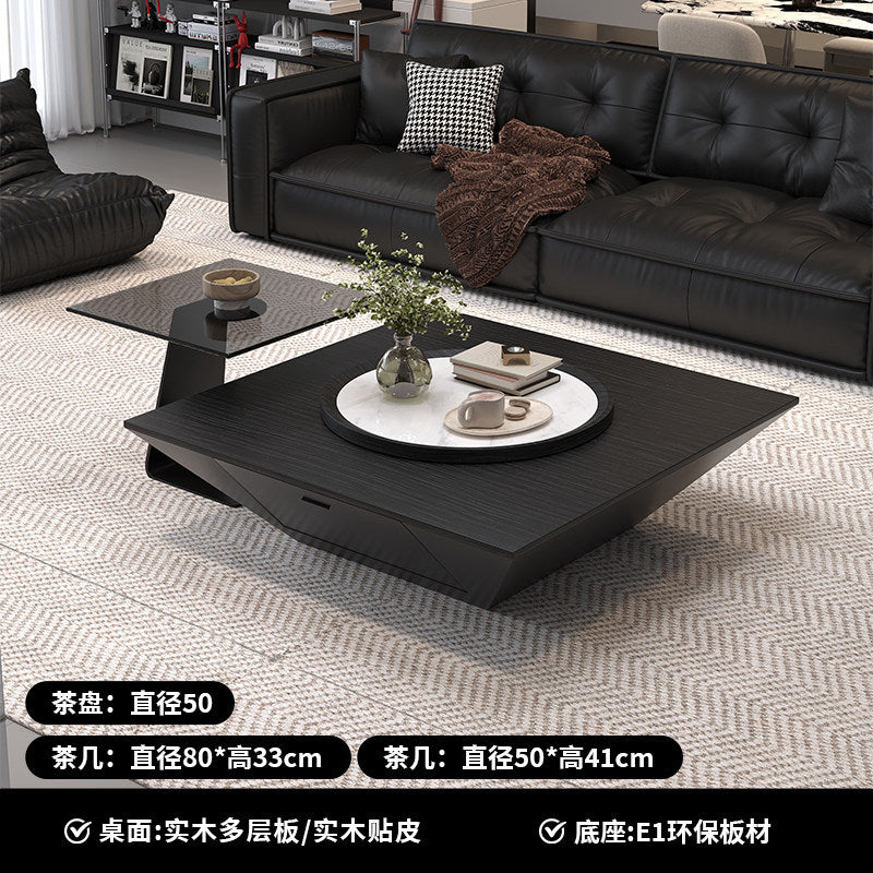 Modern minimalist upscale inverted triangle coffee table - designer style for living room, available in trapezoid and square shapes, coffee table set