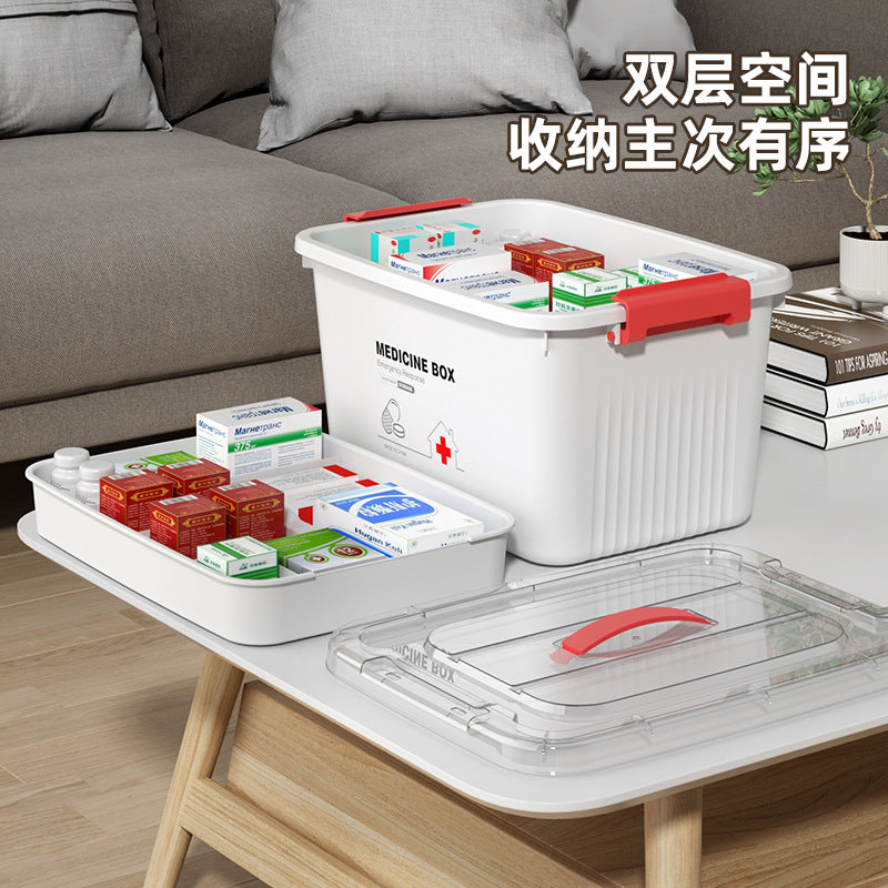 Multi-layer medicine box, large-capacity medicine storage box, household portable emergency medicine box, medical family first aid kit medicine box