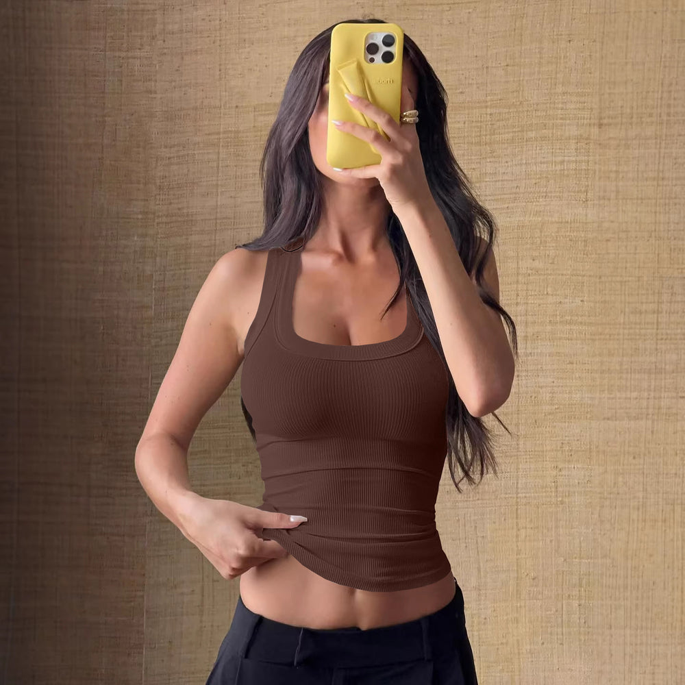 fashiony2k hot girl pure coloreasiest for matchhalter t-shirttops women's clothing  summer  independent station