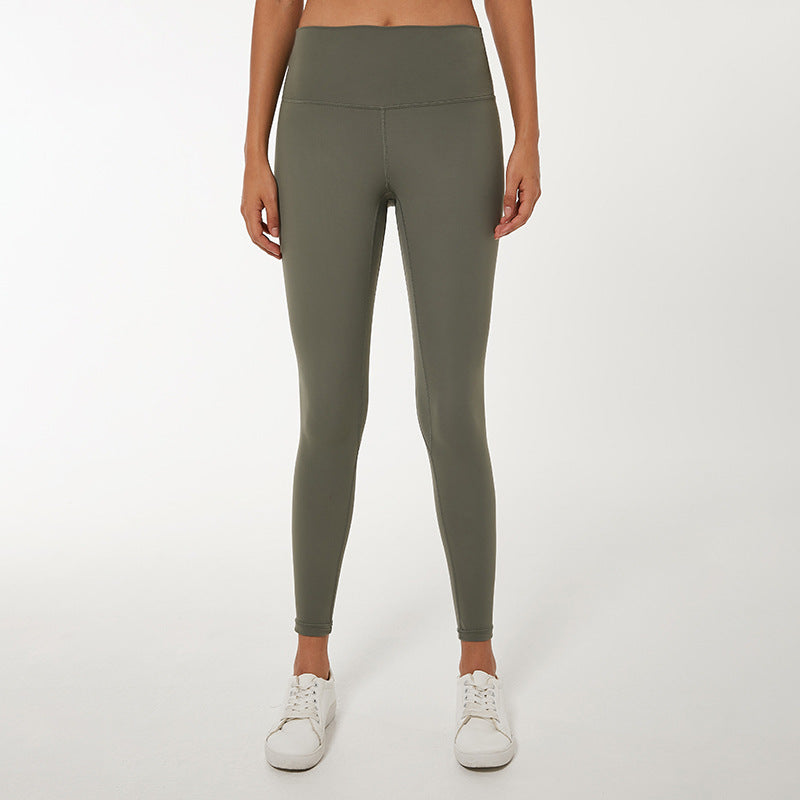 Naked feeling fitness yoga pants high waist hip lifting abdominal training running sports pants outwear tight nine-point pants d19037