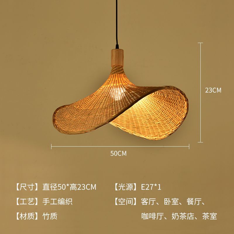 Straw hat chandelier southeast asian rattan creative bamboo art restaurant wedding store hotel b&b lampshade bamboo woven decorative chandelier