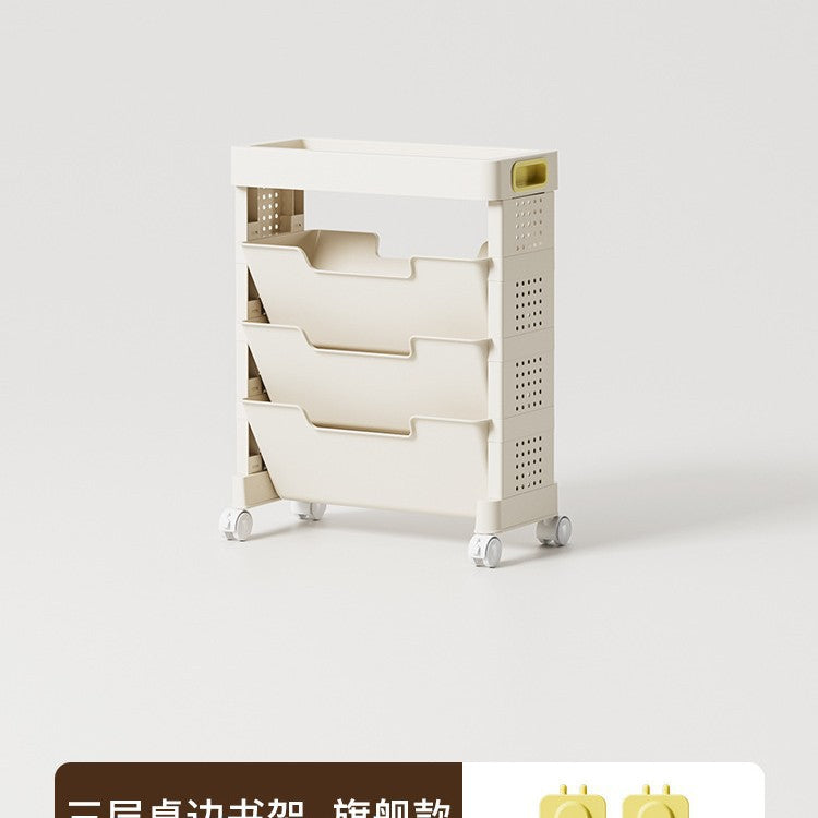 School bag shelf removable multi-layer storage table, book floor shelf, desk side shelf