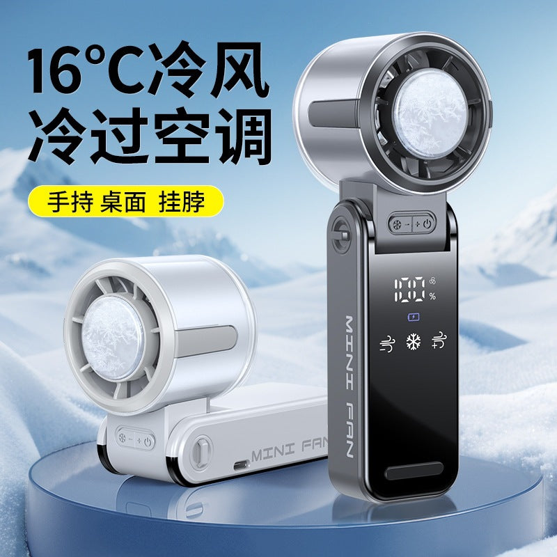 S13 cross-border cooling ice pack high-speed handheld fan semiconductor usb portable foldable outdoor mini fan