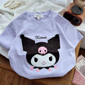 Hot-selling cross-border new arrivals: girls' short-sleeve t-shirts for summer, featuring my melody, cinnamoroll, and kuromi cartoon designs on cotton tops