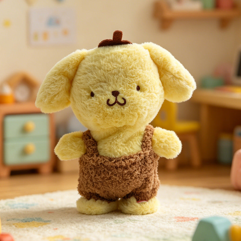 Walking and singing overalls plush toy - soft, huggable, and healing companion doll - a fun and heartwarming gift for girls