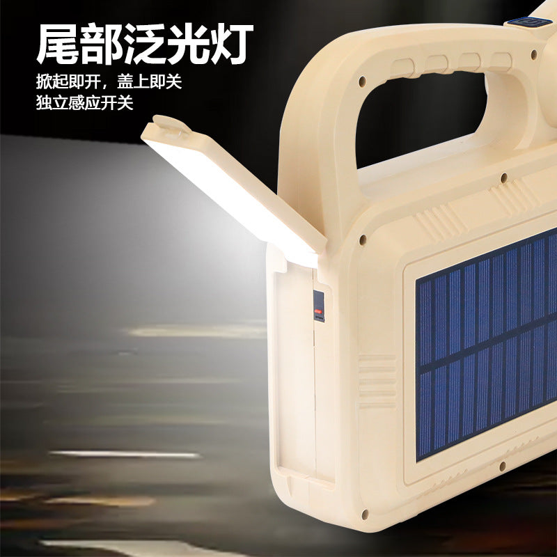 Cross-border new solar flame light USB charging portable strong light flashlight multi-function LED charging mobile phone camping light