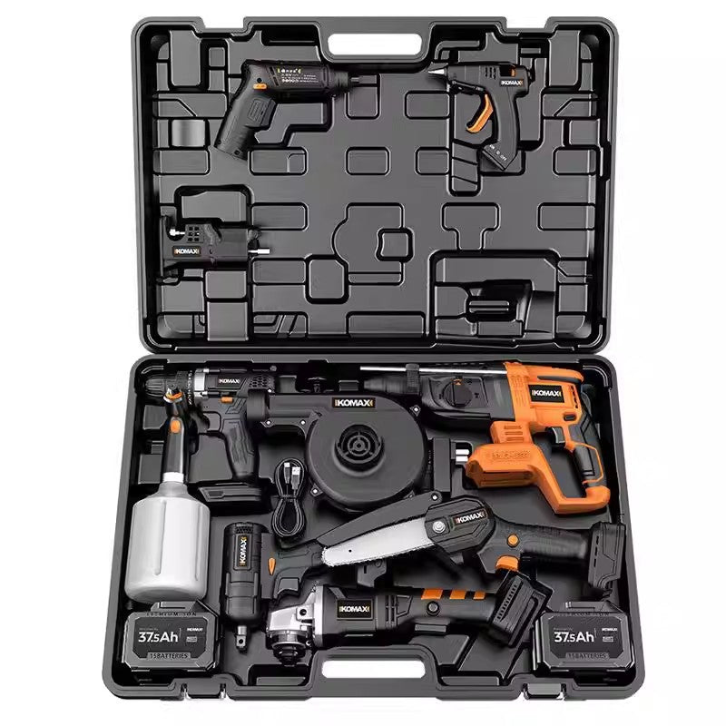 Complete multifunctional power tool set: all-in-one kit for drilling, sanding, and repair – full accessory included
