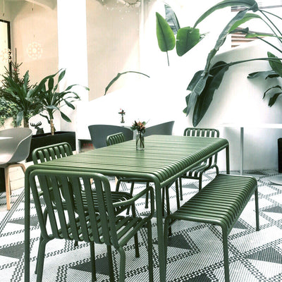 Outdoor casual table and chair set - minimalist patio balcony furniture - wrought iron outdoor table and chair set combination