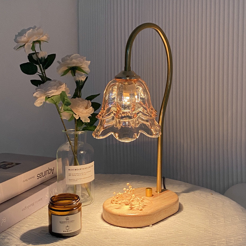 Lily of the valley aromatherapy lamp, wax melting lamp, french retro bedroom bedside lamp, home decoration, atmosphere lamp, fireless fragrance table lamp