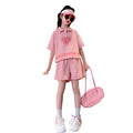 Girls' summer activewear set : trendy & stylish shorts & top set for kids & teens - perfect for summer casual wear