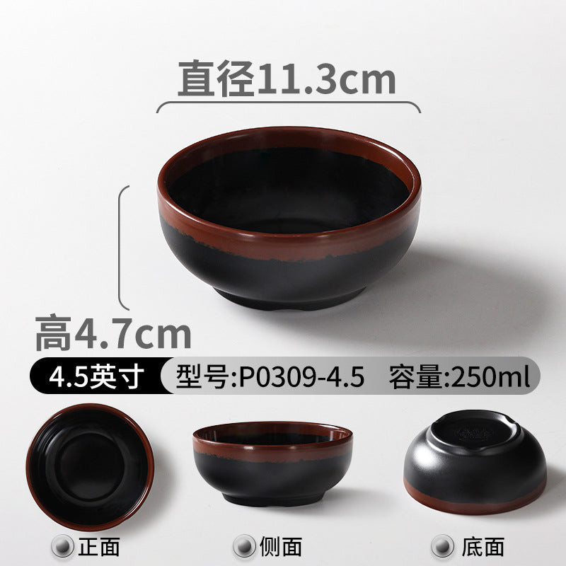 Melamine tableware plate commercial hot pot restaurant serving plate restaurant restaurant plate retro nostalgic barbecue side dish plate