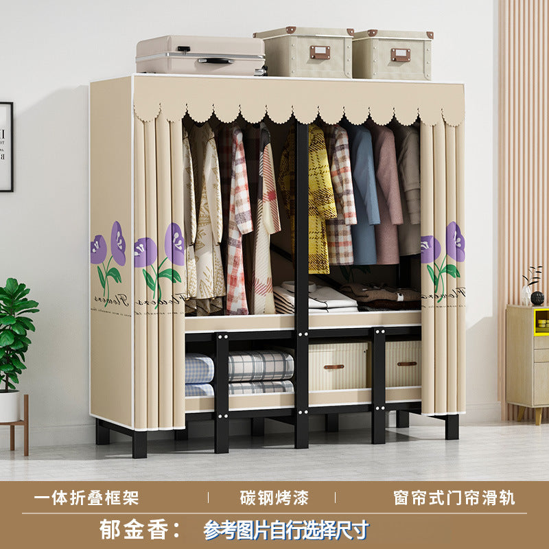 Stereo folding wardrobe, installation-free cloth wardrobe, for home bedroom, strong and durable, simple wardrobe, steel frame storage wardrobe