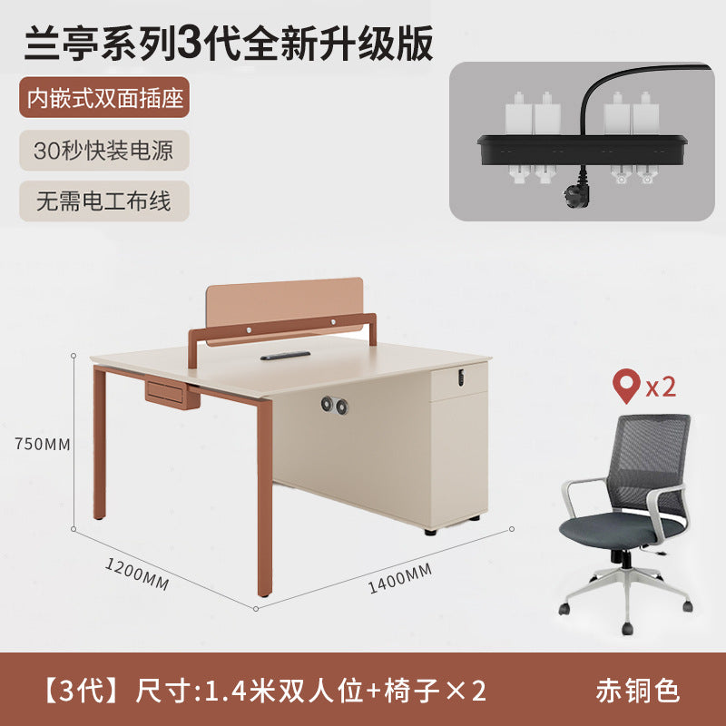 Modern minimalist desk and chair set - available in 2, 4, or 6 seater configurations - office furniture for employees and workstations