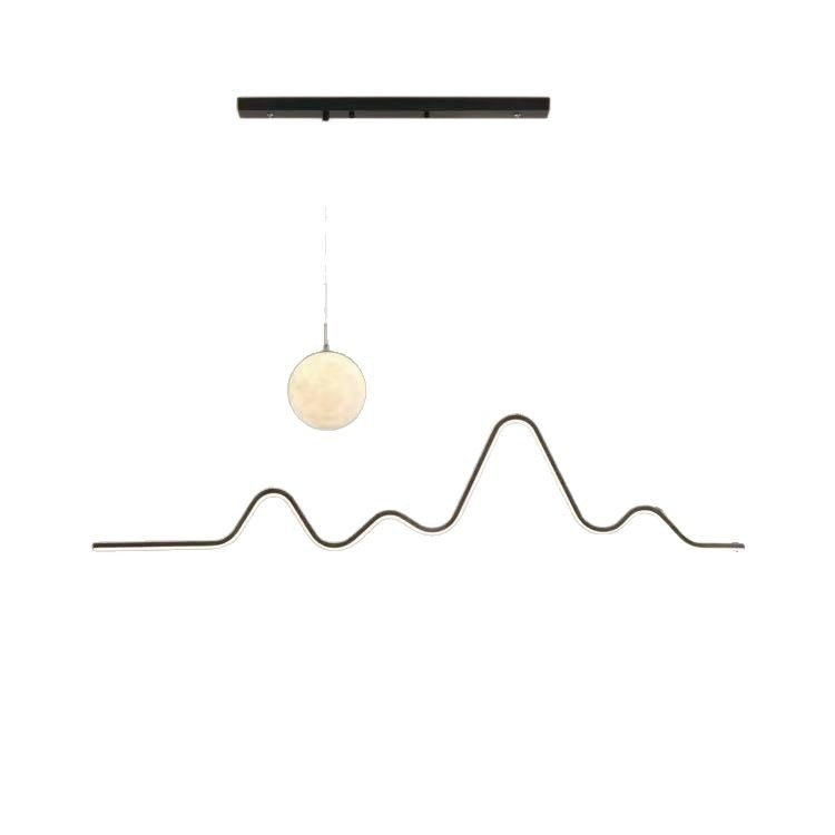 Eye protection restaurant chandelier light luxury dining room dining table bar lighting atmosphere modern simple moon lamp minimalist long meal