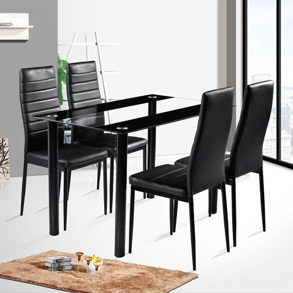 Export tempered glass dining table cross-border complete dining table and chair set casual cafe restaurant table and chair combination set