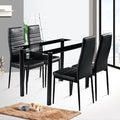 Export tempered glass dining table set - dining table and chair set for casual cafes, reception areas, and meeting zones