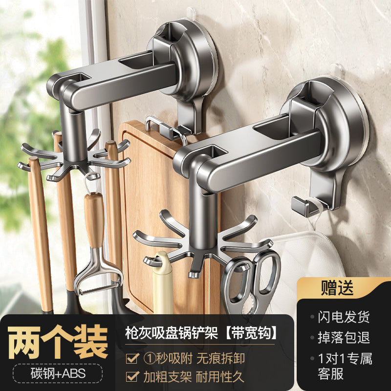 Kitchen rotate suction cup hook storage rack spatula spoon shovel hanger punch-free kitchenware storage rack
