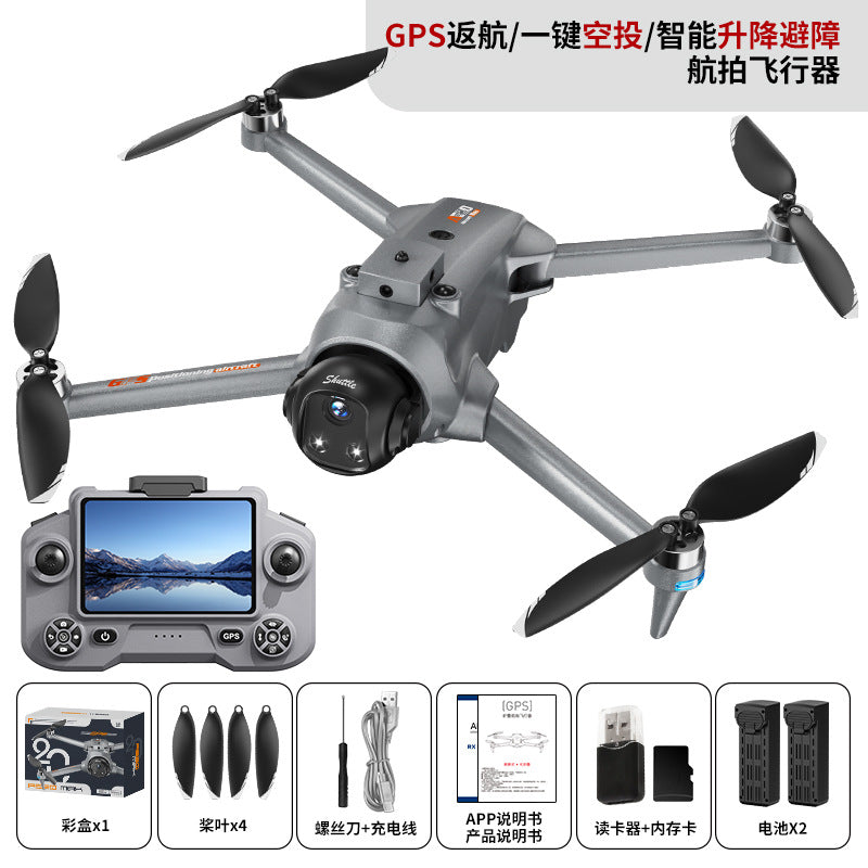 Ae20 drone gps return-to-home hd aerial photography aircraft with obstacle avoidance, altitude hold, and airdrop 4.5inch screen remote control aircraft