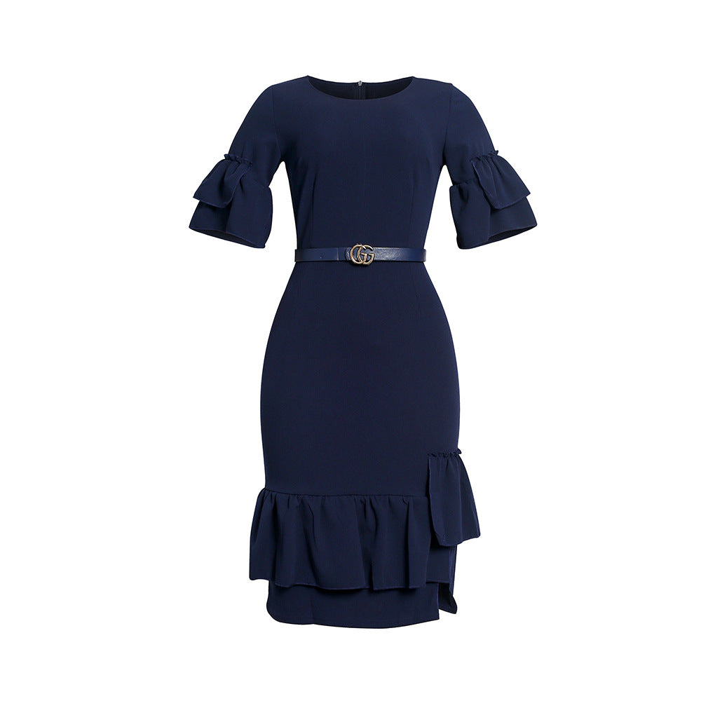 Fashion cross-border export women's dress african clothing plus size women's olwork clothing hip-covering cake skirt with belt