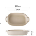 Scandinaviancasualpure color double ear handle baking dish round baking dish restaurant hotel creative baked rice plate ceramic plate plate