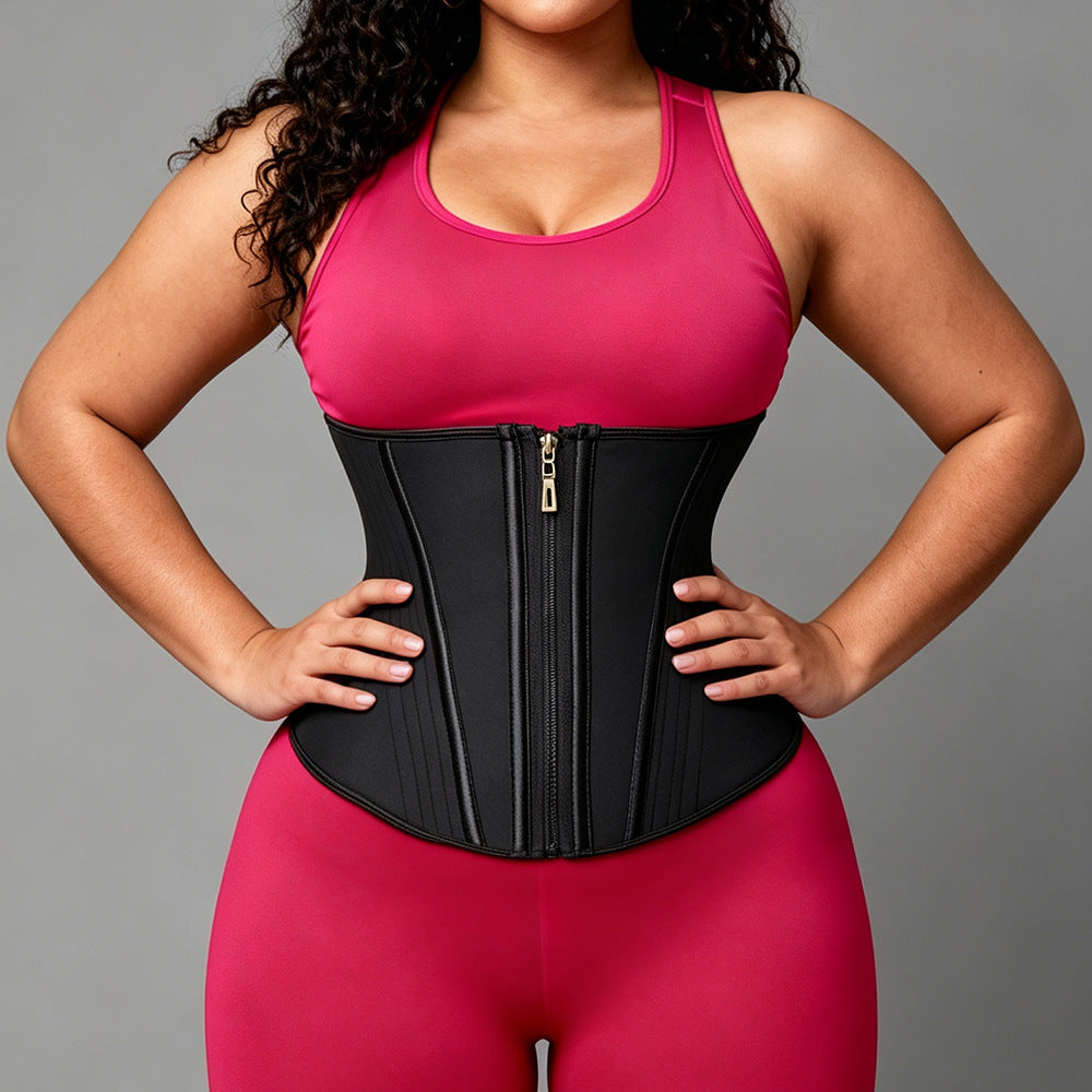 15-bone mesh girdle cross-border special supply sports tight slimming look shaping fitness girdle waistband abdominal belt for women